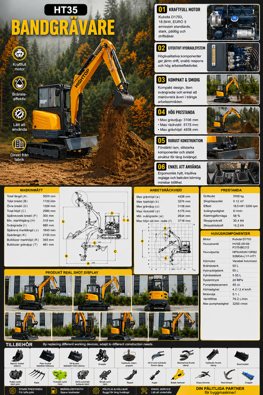 HT35 3.5T Liten grävare